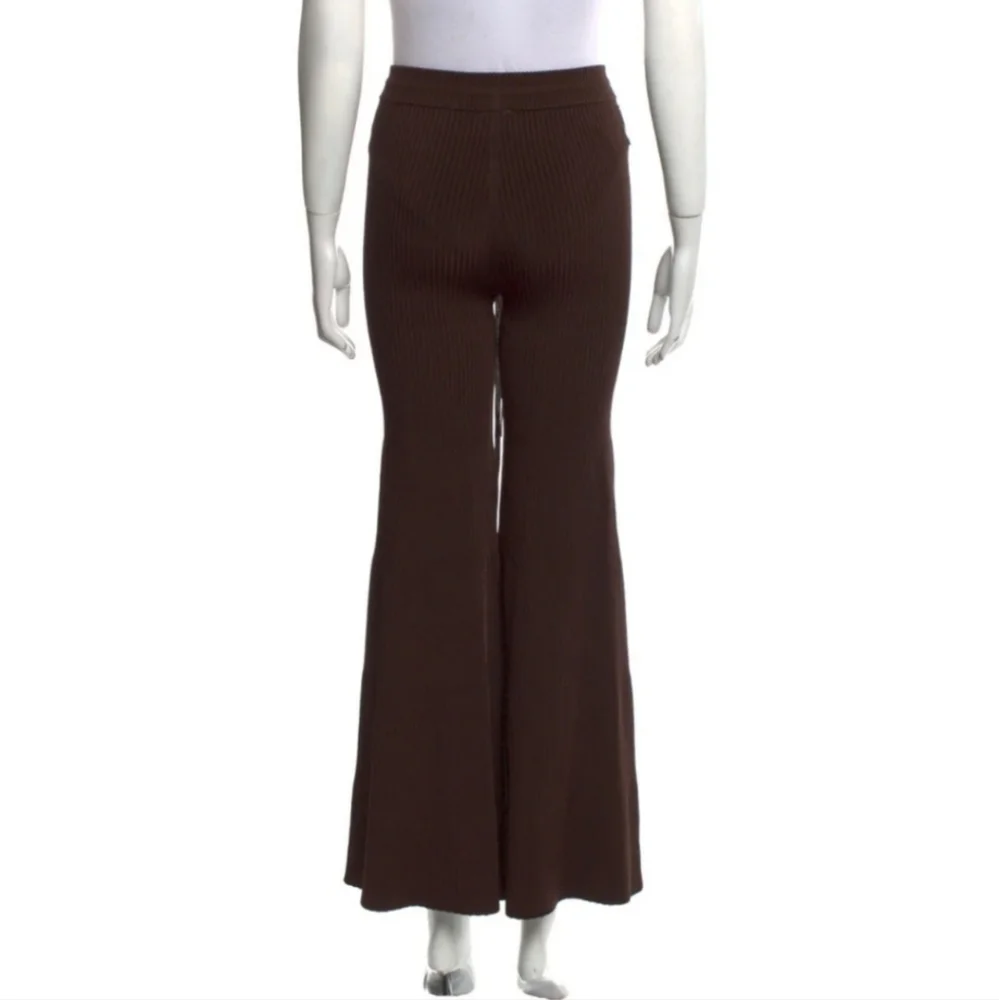 China Peter Do Brown Flared Ribbed Pants small - Picture 7 of 16